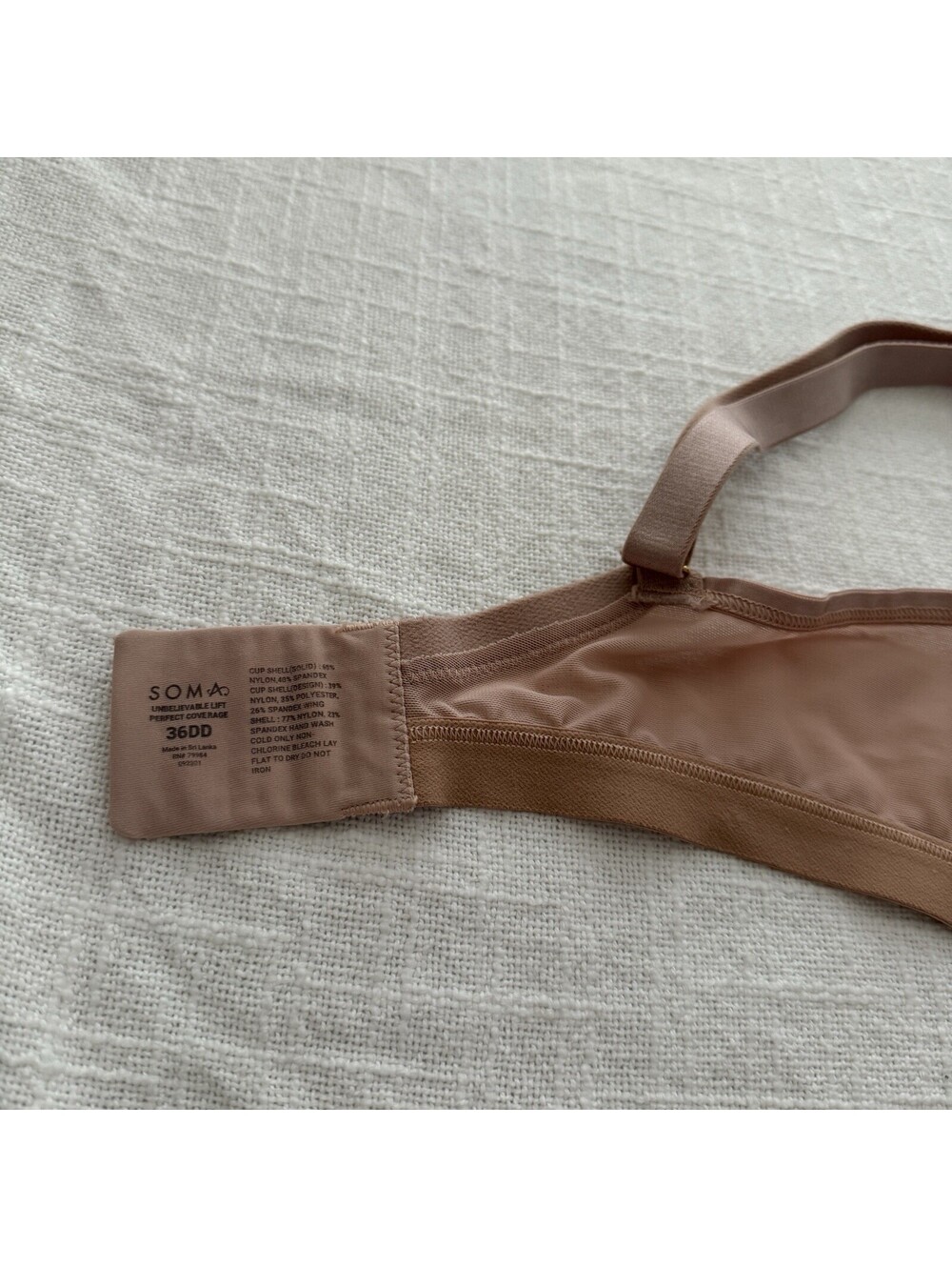 Soma Unbelievable Lift Unlined Perfect Coverage Bra 36DD Hush Pink Blush Nude - Picture 7 of 8